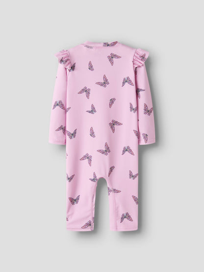 UV-dräkt Zippa 3/4 Fjärilar Mönstrad Rosa