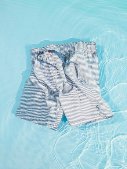 Badshorts Zackary Randiga Blå/Vit