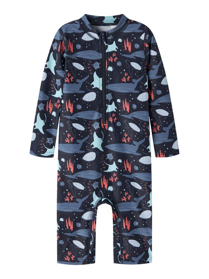 UV-dräkt Zippo 3/4 Djur Mönstrad Blå