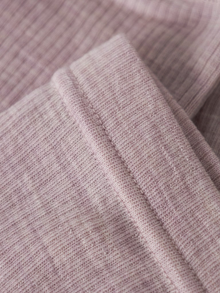 Legging Merinoull Wax NB Ribbad Enfärgad Rosa