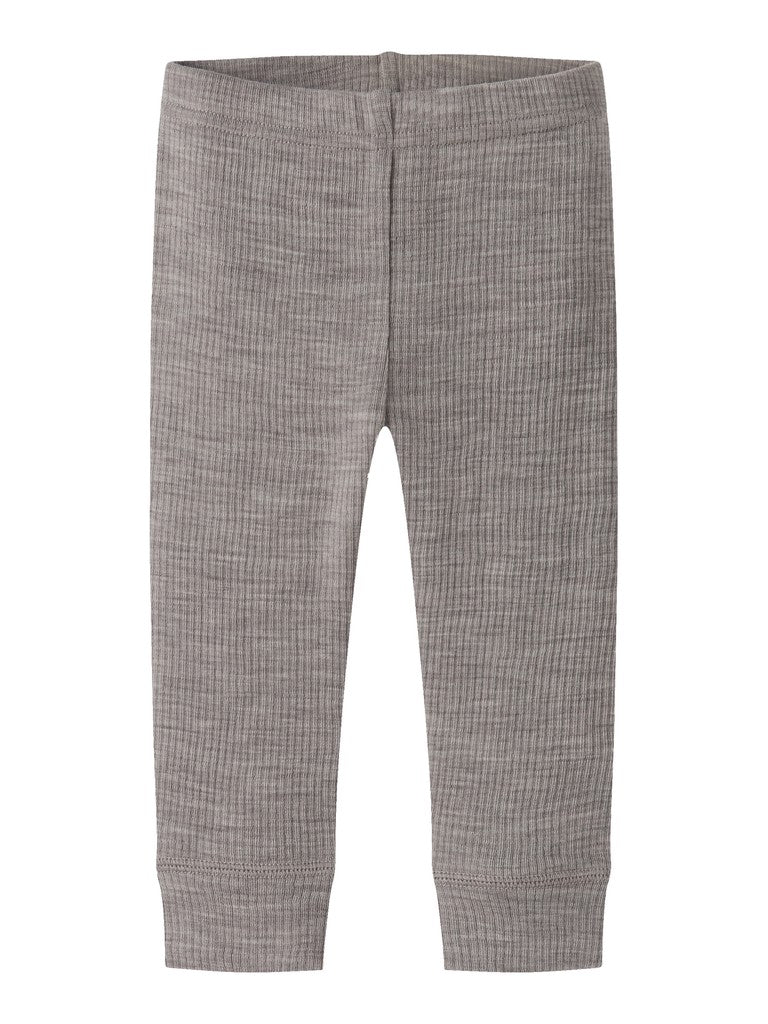 Legging Merinoull Wax NB Ribbad Enfärgad Beige