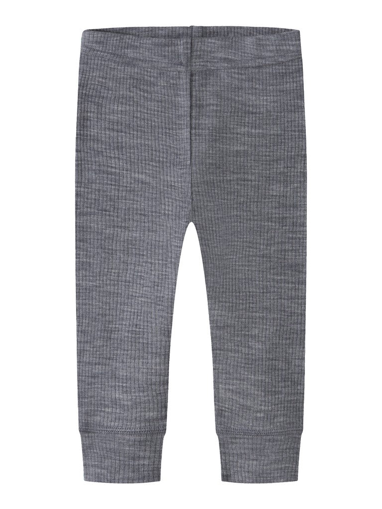 Legging Merinoull Wax NB Ribbad Enfärgad Blå