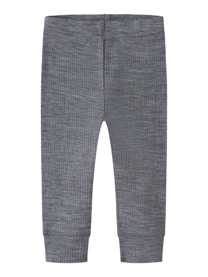 Legging Merinoull Wax NB Ribbad Enfärgad Blå