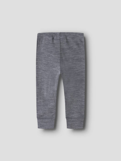 Legging Merinoull Wax NB Ribbad Enfärgad Blå
