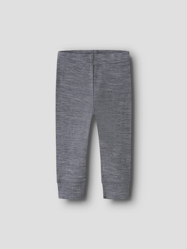 Legging Merinoull Wax NB Ribbad Enfärgad Blå