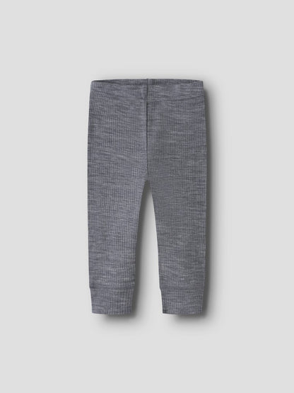 Legging Merinoull Wax NB Ribbad Enfärgad Blå