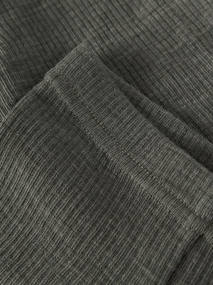 Legging Merinoull Wax NB Ribbad Enfärgad Grön