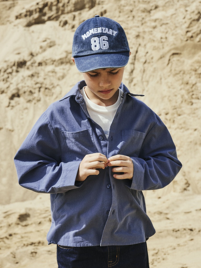 Overshirt Skjorta Derik Enfärgad Blå