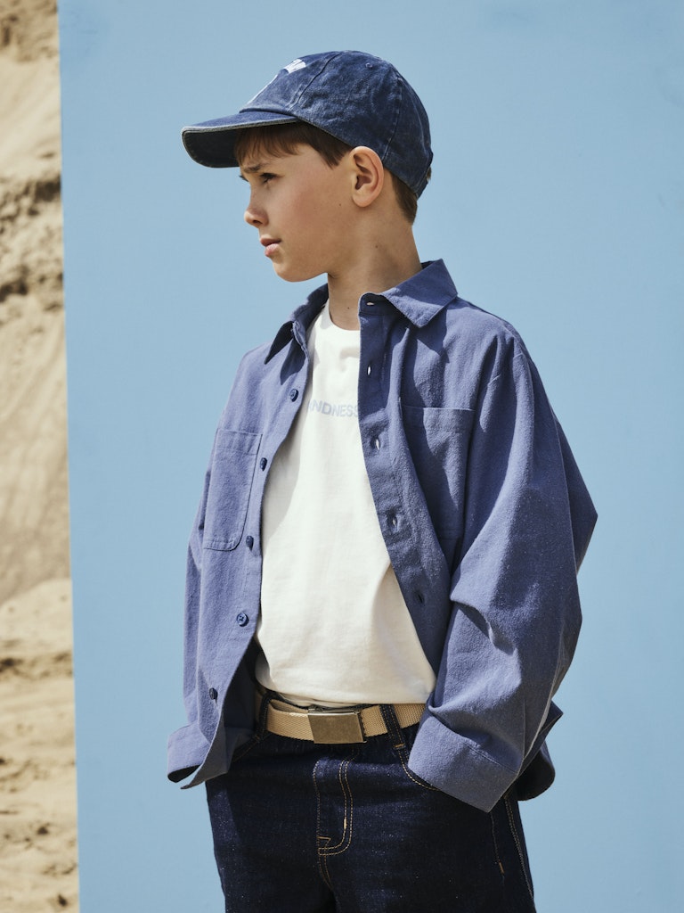 Overshirt Skjorta Derik Enfärgad Blå