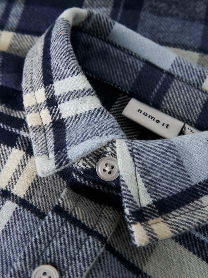 Skjorta Overshirt Flanell Rutig Detul Blå