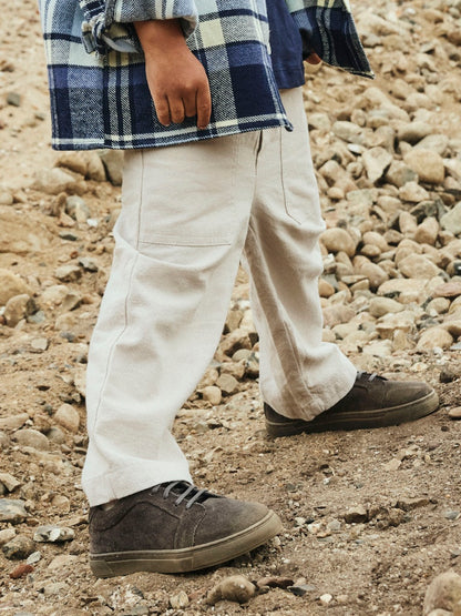 Byxa Derik Enfärgad Bomull Beige