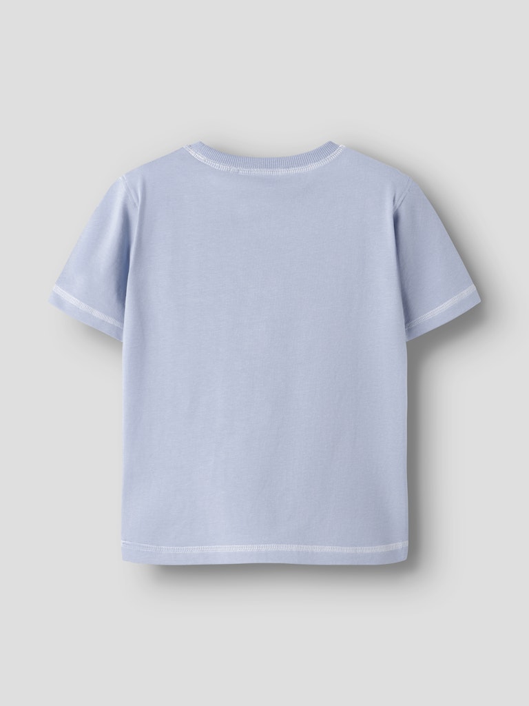 T-shirt Kortärmad Enfärgad Bröstficka Daso Blå