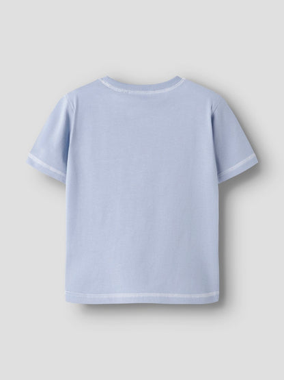 T-shirt Kortärmad Enfärgad Bröstficka Daso Blå