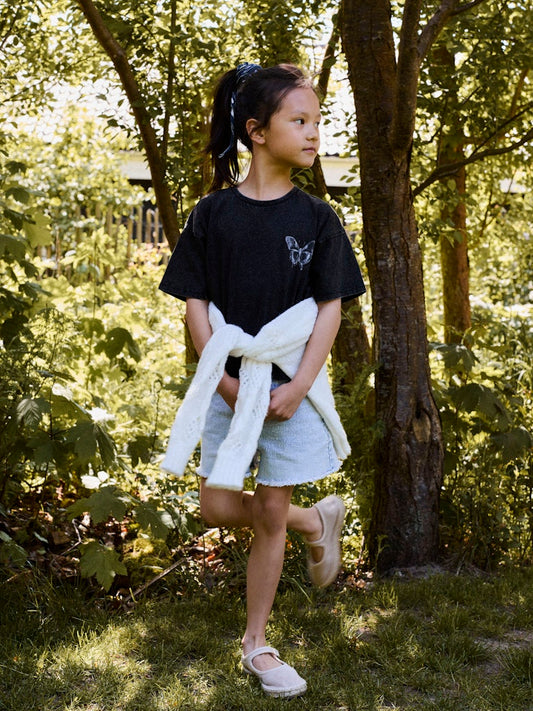 Kortärmad Topp Dines Fjäril Svart