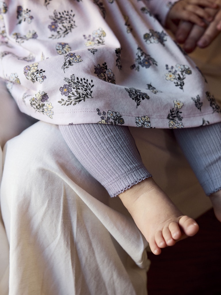 Leggings Demi Ribbade Enfärgade Lila