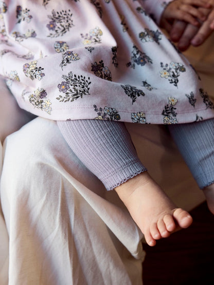Leggings Demi Ribbade Enfärgade Lila