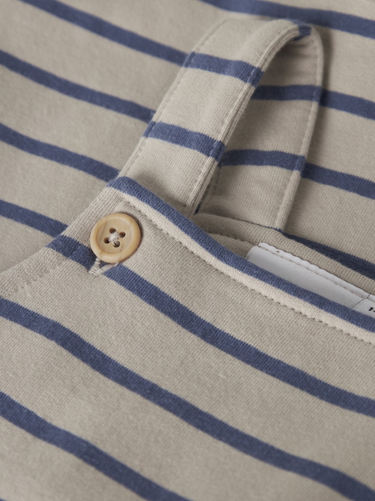 Hängselbyxa Nalle Daddel Randig Beige