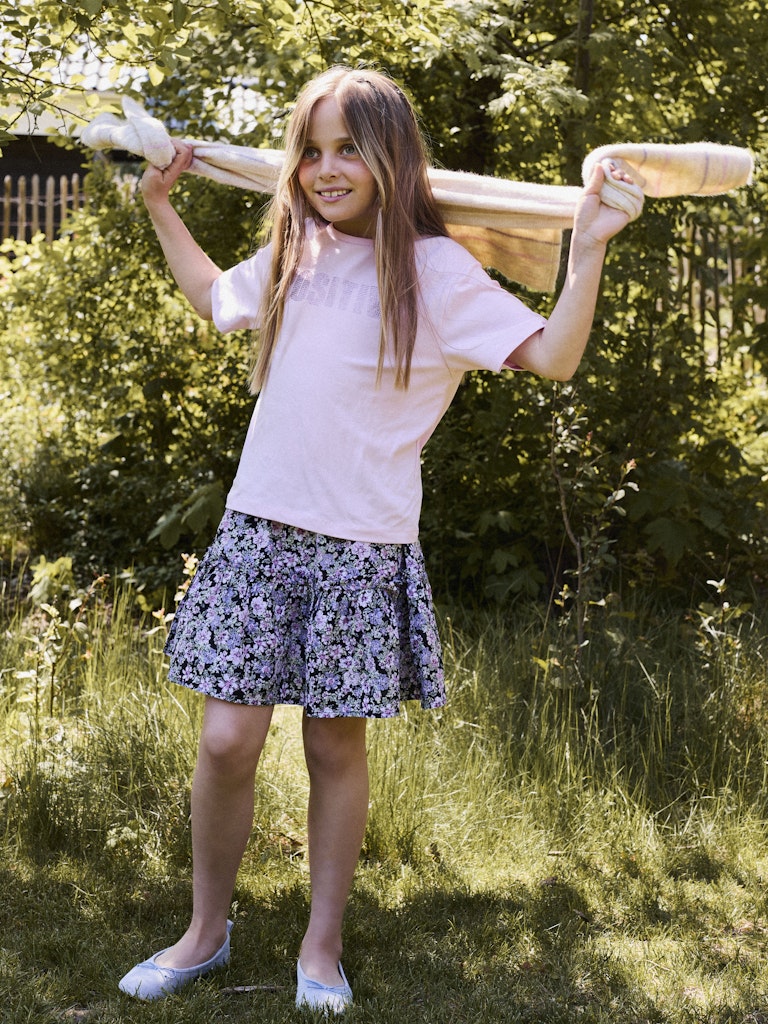 Kjol Darta Mönstrad Rosa/Svart