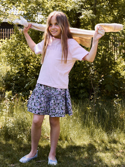 Kjol Darta Mönstrad Rosa/Svart