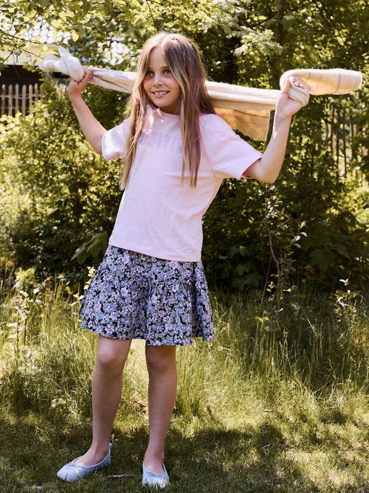 Kjol Darta Mönstrad Rosa/Svart