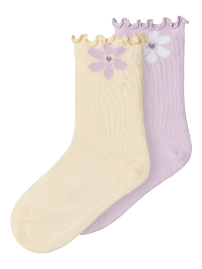 2-pack Strumpor Blommor Doritti Gul/Rosa