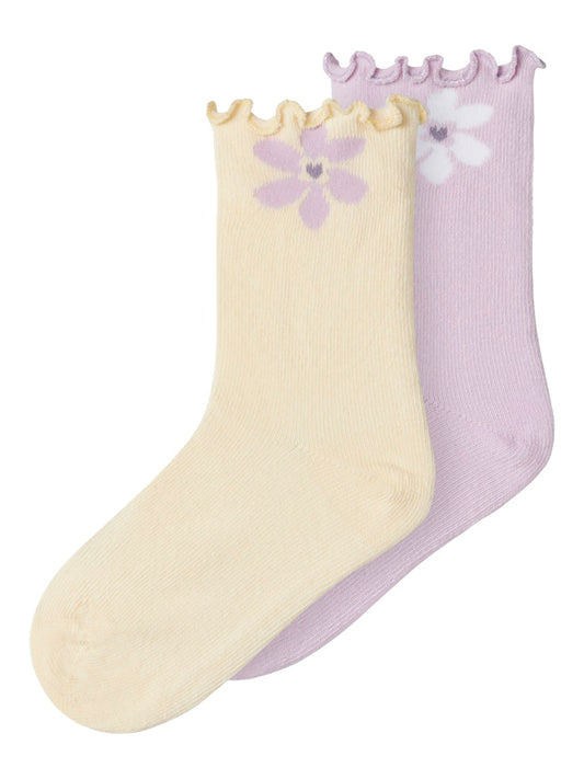 2-pack Strumpor Blommor Doritti Gul/Rosa