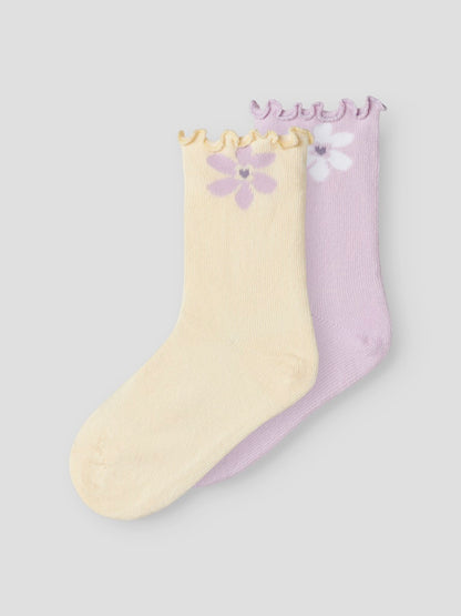 2-pack Strumpor Blommor Doritti Gul/Rosa