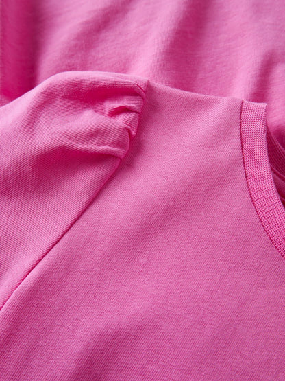 Klänning Kortärmad Vivia Enfärgad Rosa