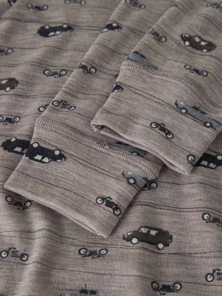 Leggings Merinoull Wang M Mönstrad Bilar Motorcyklar Beige