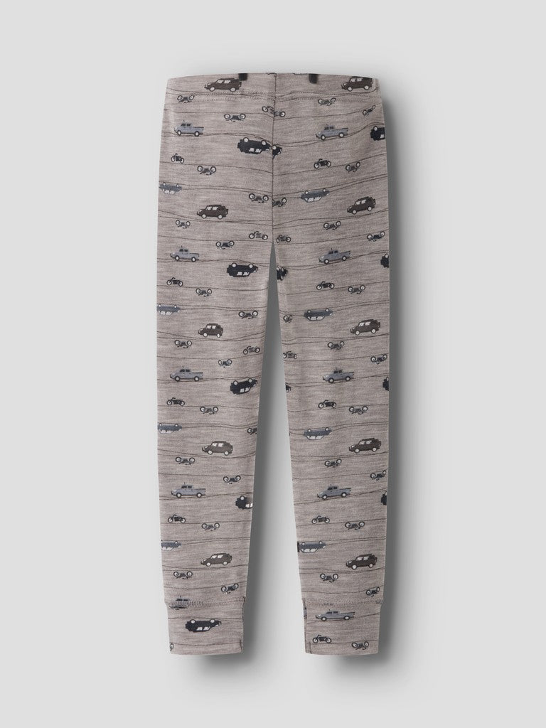 Leggings Merinoull Wang M Mönstrad Bilar Motorcyklar Beige