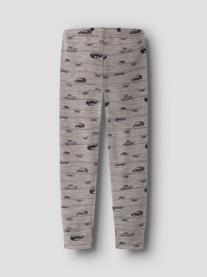 Leggings Merinoull Wang M Mönstrad Bilar Motorcyklar Beige