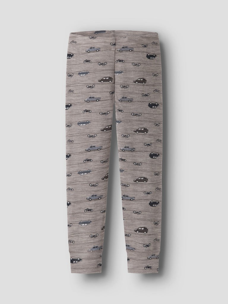 Leggings Merinoull Wang M Mönstrad Bilar Motorcyklar Beige