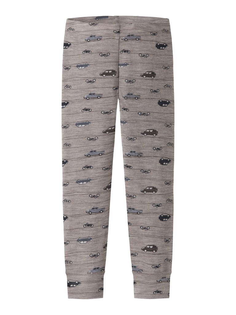 Leggings Merinoull Wang M Mönstrad Bilar Motorcyklar Beige