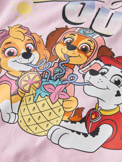 Kortärmad Topp Paw Patrol Liberty Marshall Skye Glitter Rosa
