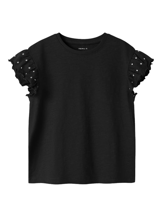 Topp Kortärmad Nitar Dara Svart