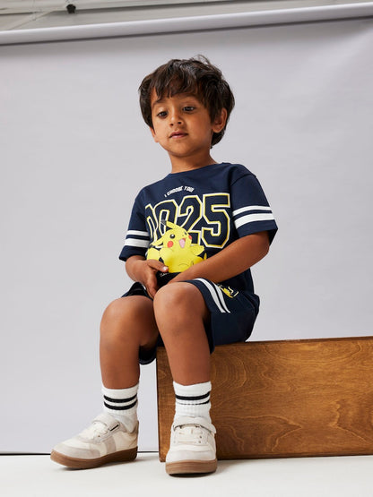 T-shirt Pokémon Pikachu Mic Poly Marinblå