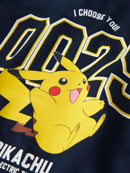 T-shirt Pokémon Pikachu Mic Poly Marinblå