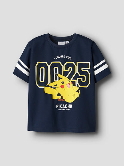 T-shirt Pokémon Pikachu Mic Poly Marinblå