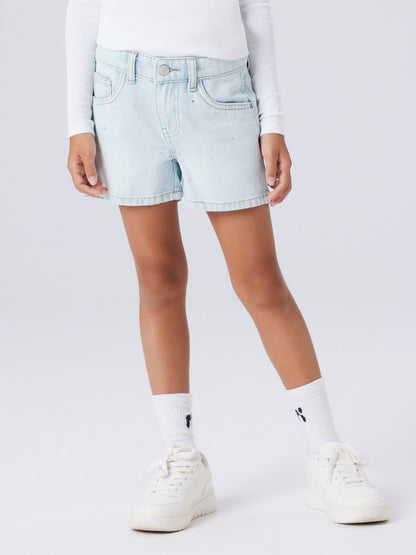 Jeansshorts Rose Strass Ljus Tvätt Blå