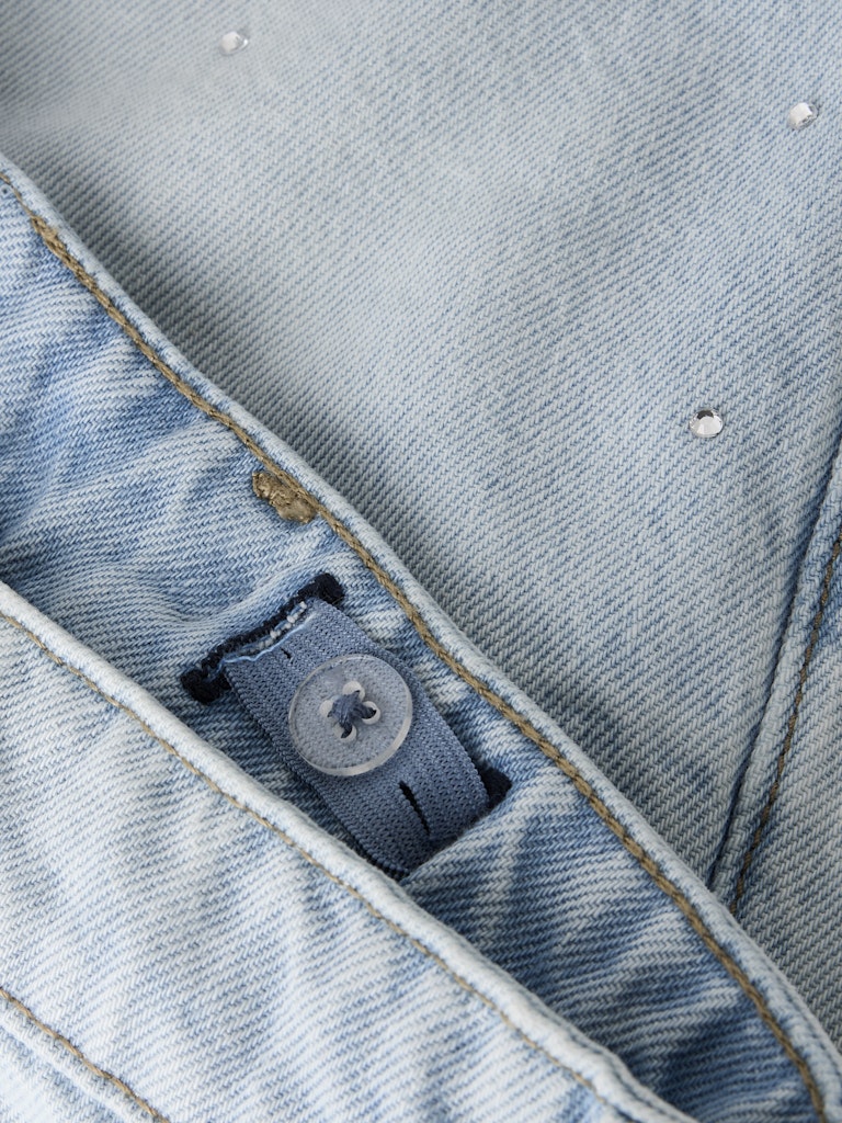 Jeansshorts Rose Strass Ljus Tvätt Blå