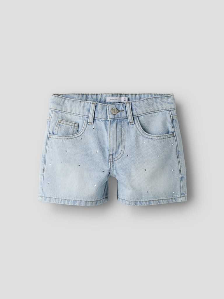 Jeansshorts Rose Strass Ljus Tvätt Blå