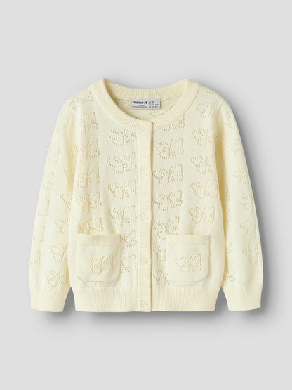 Kofta Fiaja Hålmönstrad Fjärilar Enfärgad Gul