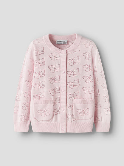 Kofta Fiaja Hålmönstrad Fjärilar Enfärgad Rosa