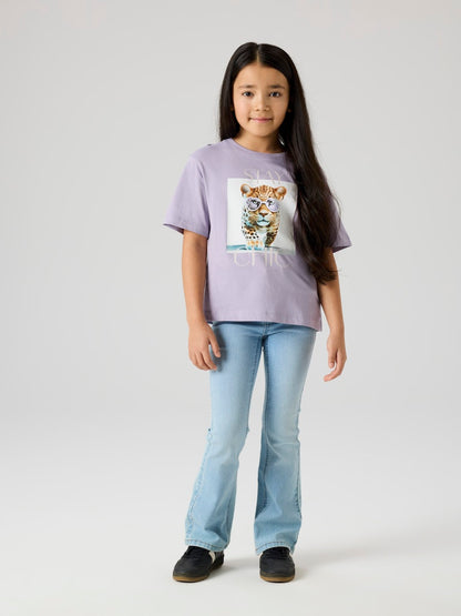 Topp Kortärmad Leopard Votea Lila