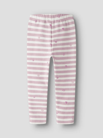 Sweat Leggings Davina Ränder Hjärtan Rosa