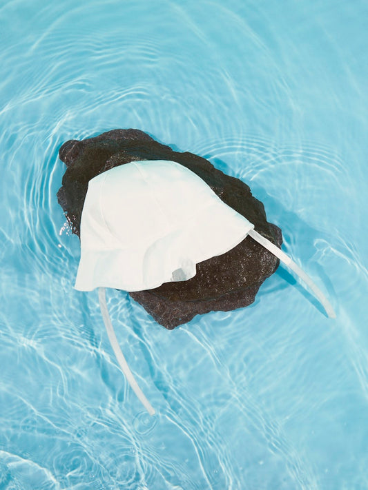 Solhatt UV-skydd Zilu Vävd Knytband Vit