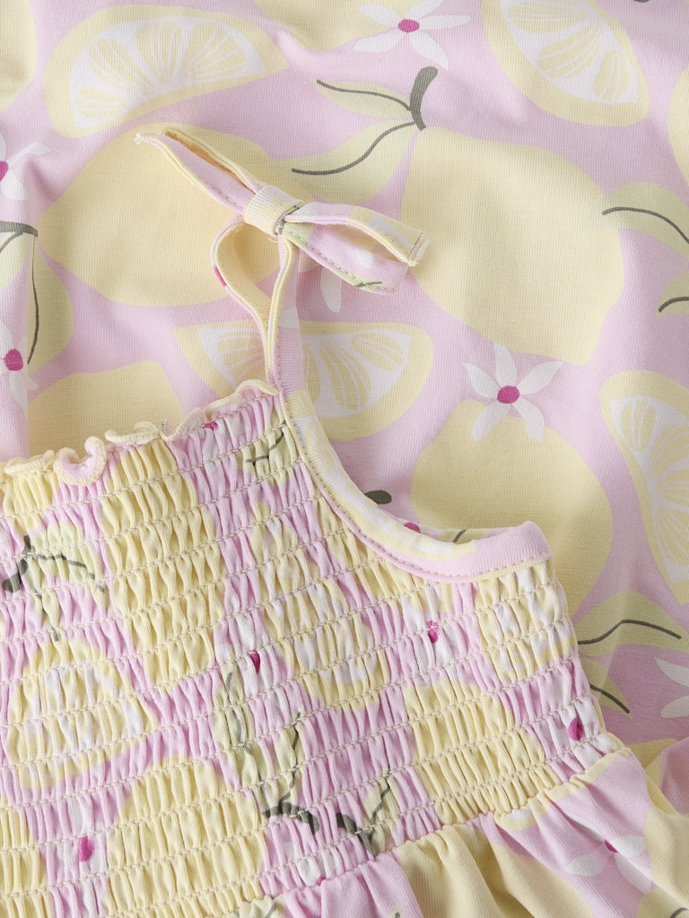 Klänning Citroner Filuaz Mönstrad Rosa
