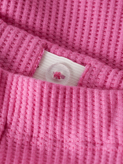 Shorts Filukaz Enfärgade Våfflad Struktur Rosa