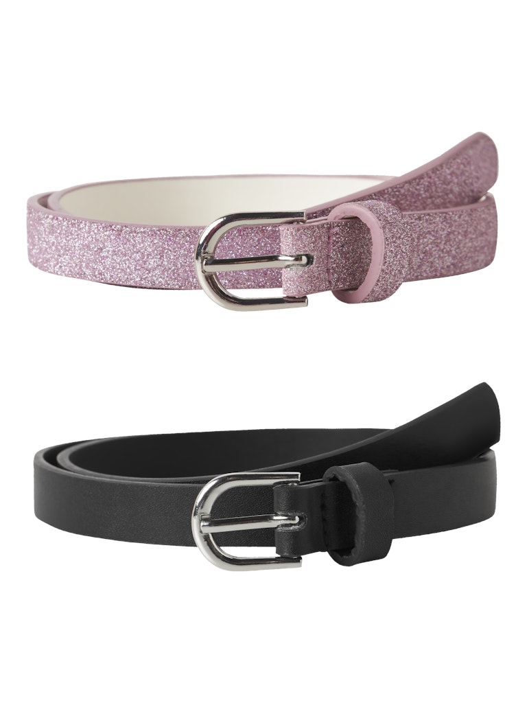 Bälte 2-p Rafi Glitter Rosa/Svart