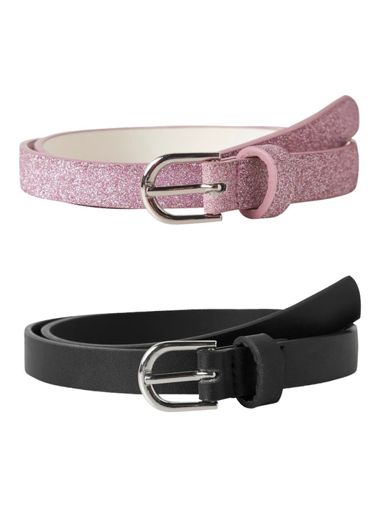 Bälte 2-p Rafi Glitter Rosa/Svart